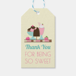 Étiquettes-cadeau Merci d'être si sucré crème glacée Traitements