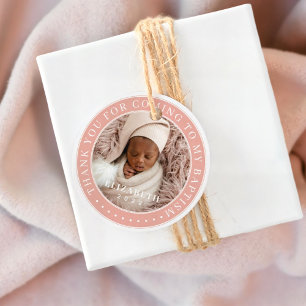Étiquettes Cadeau Merci D'Être Venu À Mon Baptême Photo Moderne