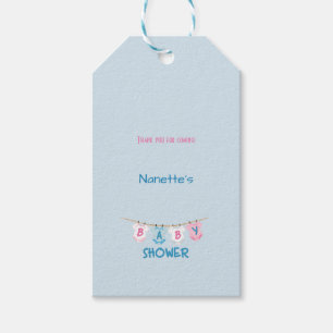 Étiquettes-cadeau Merci d'être venu au Baby Shower Linge de Layette