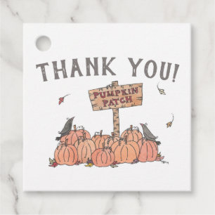 Étiquettes Cadeau Merci d'illustration de patchs citrouille