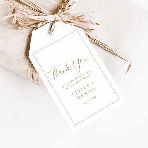 Étiquettes-cadeau Merci d'or minimaliste Favor