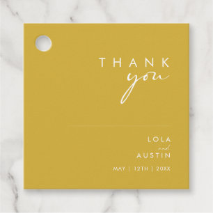 Étiquettes Cadeau Merci d'or minimaliste moderne Favoriser les étiqu