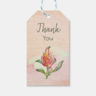 Étiquettes-cadeau Merci Doux aquarelle motifs floraux Élégant