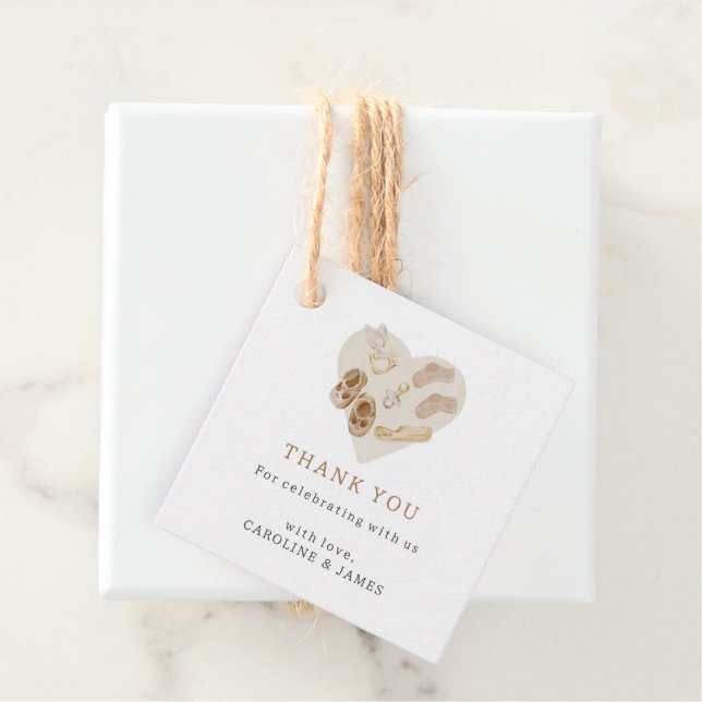 Étiquettes Cadeau Merci du Baby shower Boho (En situation)
