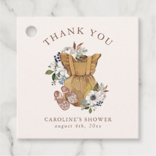 Étiquettes Cadeau Merci du Baby shower de la crèche de Boho neutre