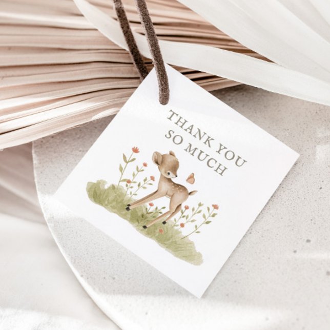 Étiquettes Cadeau Merci du Baby shower forestier (Créateur téléchargé)