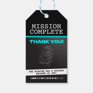 Étiquettes-cadeau Merci du parti espion