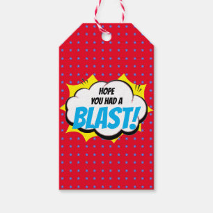 Étiquettes-cadeau Merci du Parti Superhero avec texte