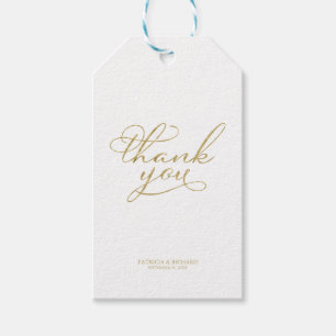Étiquettes-cadeau Merci - Elégant Gold Foil Wedding Favor Tags