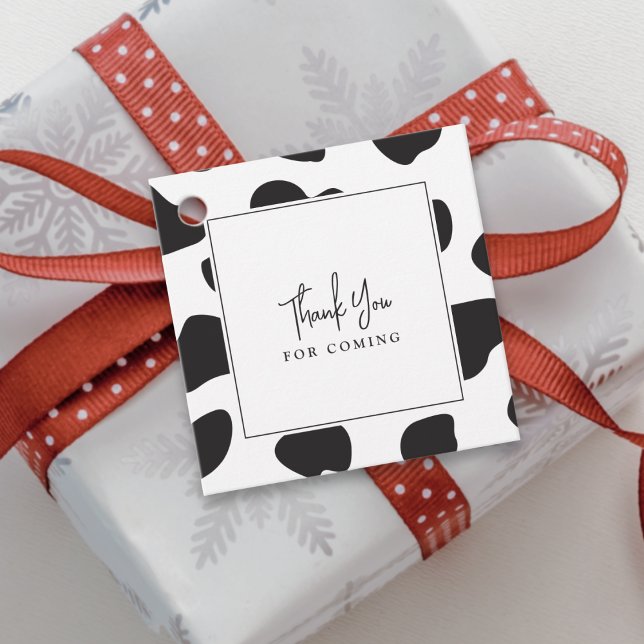 Étiquettes Cadeau Merci Élégant Pour L'Impression Whimsical De Vache (Créateur téléchargé)