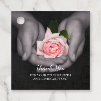 Étiquettes Cadeau Merci élégant pour support Rose Rose dans les main