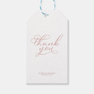 Étiquettes-cadeau Merci - Elégant Rose Gold Wedding Favor Tags