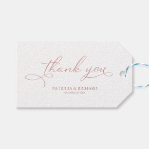 Étiquettes-cadeau Merci - Elégant Rose Gold Wedding Favor Tags
