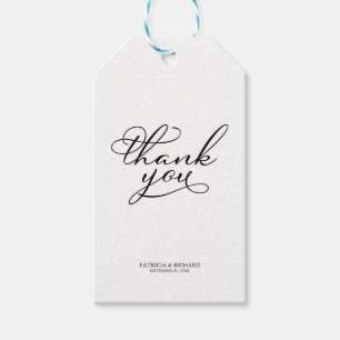 Étiquettes-cadeau Merci - Élégant Script Wedding Favor Tags