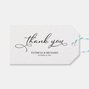Étiquettes-cadeau Merci - Élégant Script Wedding Favor Tags