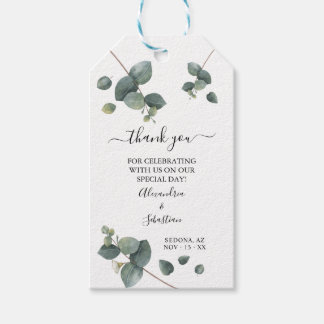 Étiquettes-cadeau Merci Eucalyptus Verdure Mariage Faveur