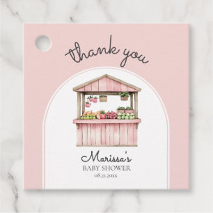 Étiquettes Cadeau Merci Farmers Market Girl Baby shower