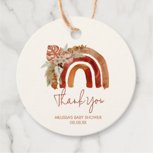 Étiquettes Cadeau Merci Favor Tags Earth Tone Boho Rainbow