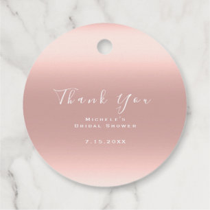Étiquettes Cadeau Merci Fête des mariées doux 16e Ombre Blush