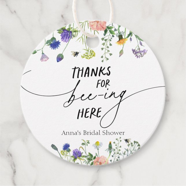 Étiquettes Cadeau Merci Fleur Sauvage pour être là (Devant)