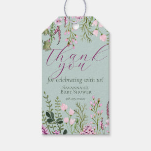 Étiquettes-cadeau Merci floral Fleur sauvage de prairie aquarelle