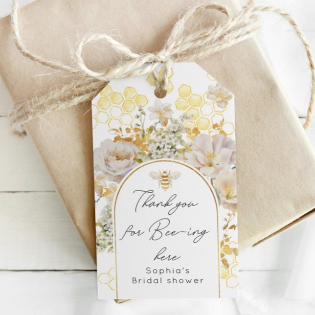 Étiquettes-cadeau Merci floral pour être ici douche nuptiale (Créateur téléchargé)
