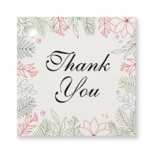 Merci Floral Rouge Et Cadre Vert