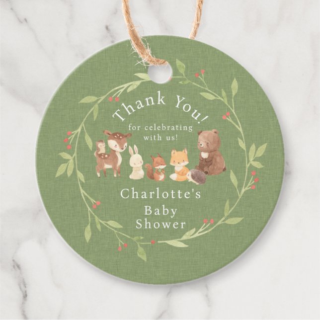 Étiquettes Cadeau Merci forestier enchanté (Devant)