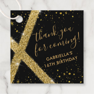 Étiquettes Cadeau Merci Gold Parties scintillant bande moderne Faveu