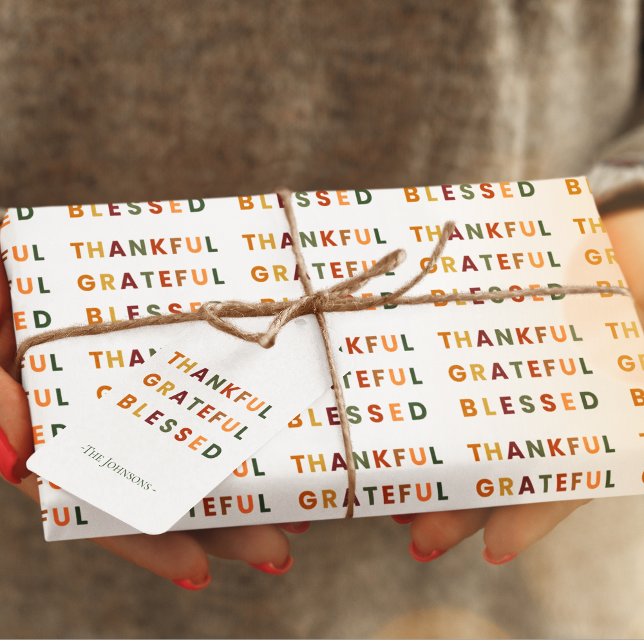 Étiquettes-cadeau Merci gracieux béni - Balise Cadeau Automne (Créateur téléchargé)