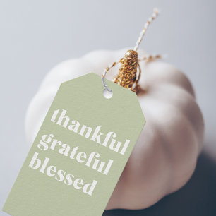 Étiquettes-cadeau Merci gracieux béni   Citation d'action de grâces
