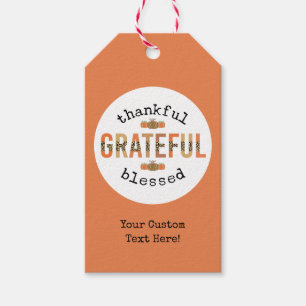 Étiquettes-cadeau Merci Grateful Blessé mignon automne Thanksgiving