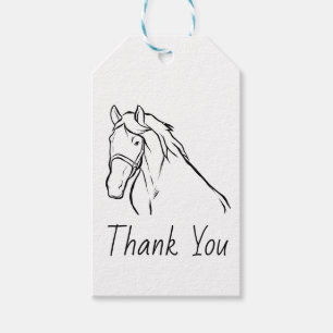 Étiquettes-cadeau Merci hippique Equestrio Pony Country Western