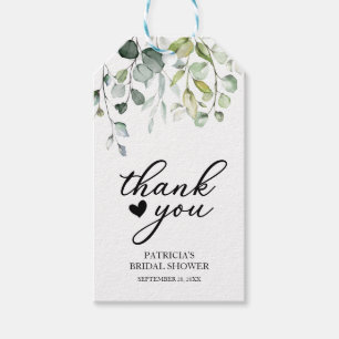 Étiquettes-cadeau Merci - Jolies Feuillages au Cœur de Eucalyptus