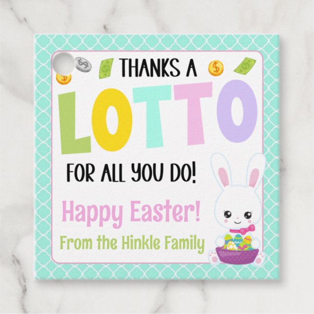 Étiquettes Cadeau Merci Lotto For All You Do (Devant)