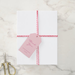 Étiquettes-cadeau Merci main moderne Texte Blush Pink Chic