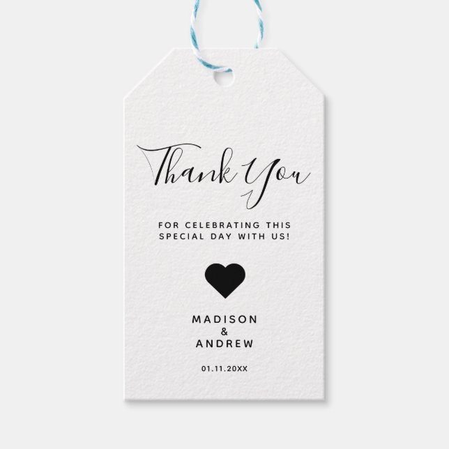 Étiquettes-cadeau Merci mariage (Devant)