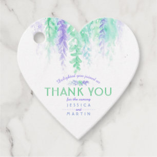 Étiquettes Cadeau Merci mariage abstrait fleuri ou événement vert bl
