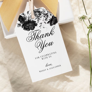 Étiquettes-cadeau Merci Mariage blanc gothique classique