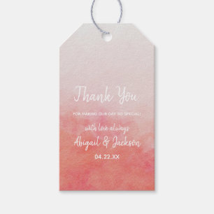 Étiquettes-cadeau Merci Mariage couleur rose et rose pâle