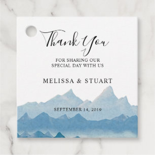 Étiquettes Cadeau Merci Mariage de la chaîne de montagnes