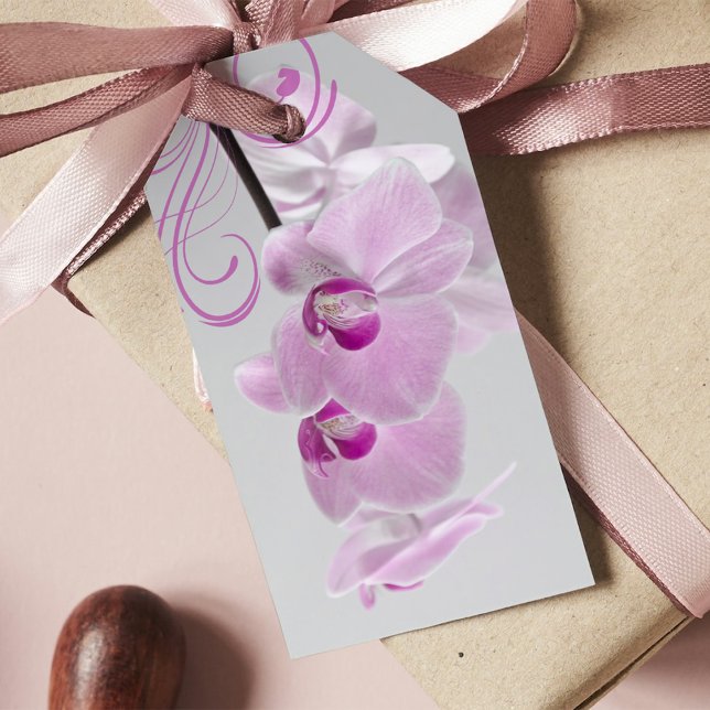 Étiquettes-cadeau Merci Mariage de l'élégance de l'orchidée rose Fav (Créateur téléchargé)