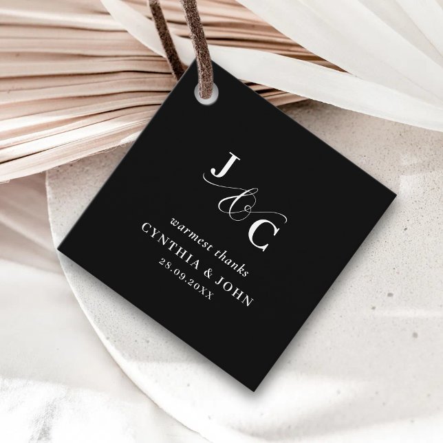 Étiquettes Cadeau Merci Mariage de monogramme d'esperluette (Créateur téléchargé)