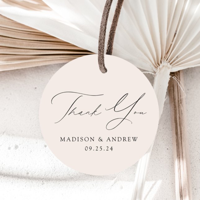 Étiquettes Cadeau Merci Mariage Elegance Moderne (Créateur téléchargé)