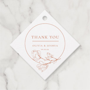 Étiquettes Cadeau Merci Mariage en terre cuite Boho
