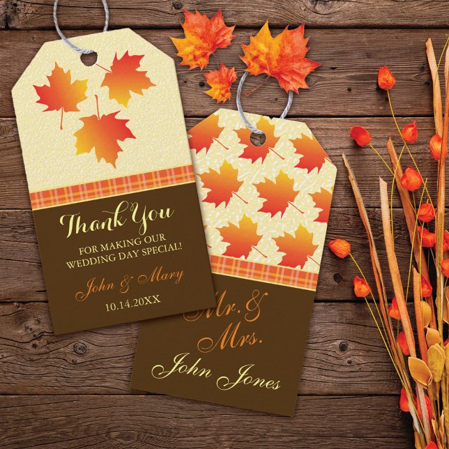 Étiquettes-cadeau Merci Mariage Feuille (Créateur téléchargé)