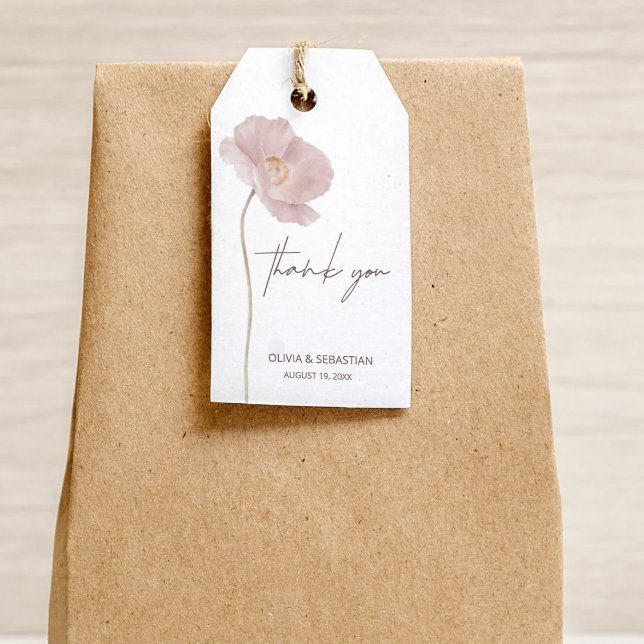 Étiquettes-cadeau Merci Mariage Fleur sauvage Boho  simple (Créateur téléchargé)