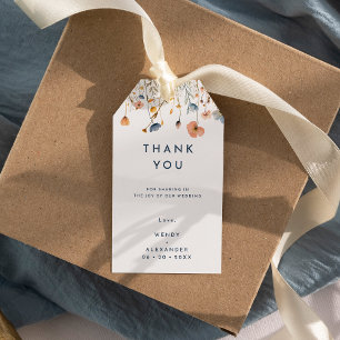Étiquettes-cadeau Merci Mariage floral élégant