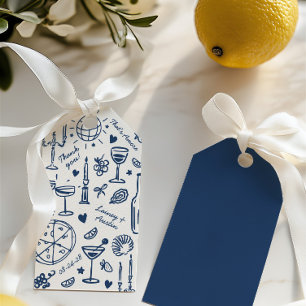 Étiquettes-cadeau Merci Mariage illustré à la main