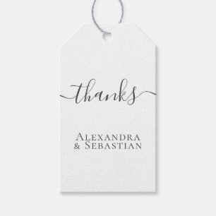 Étiquettes-cadeau Merci Mariage personnalisé simple et élégant